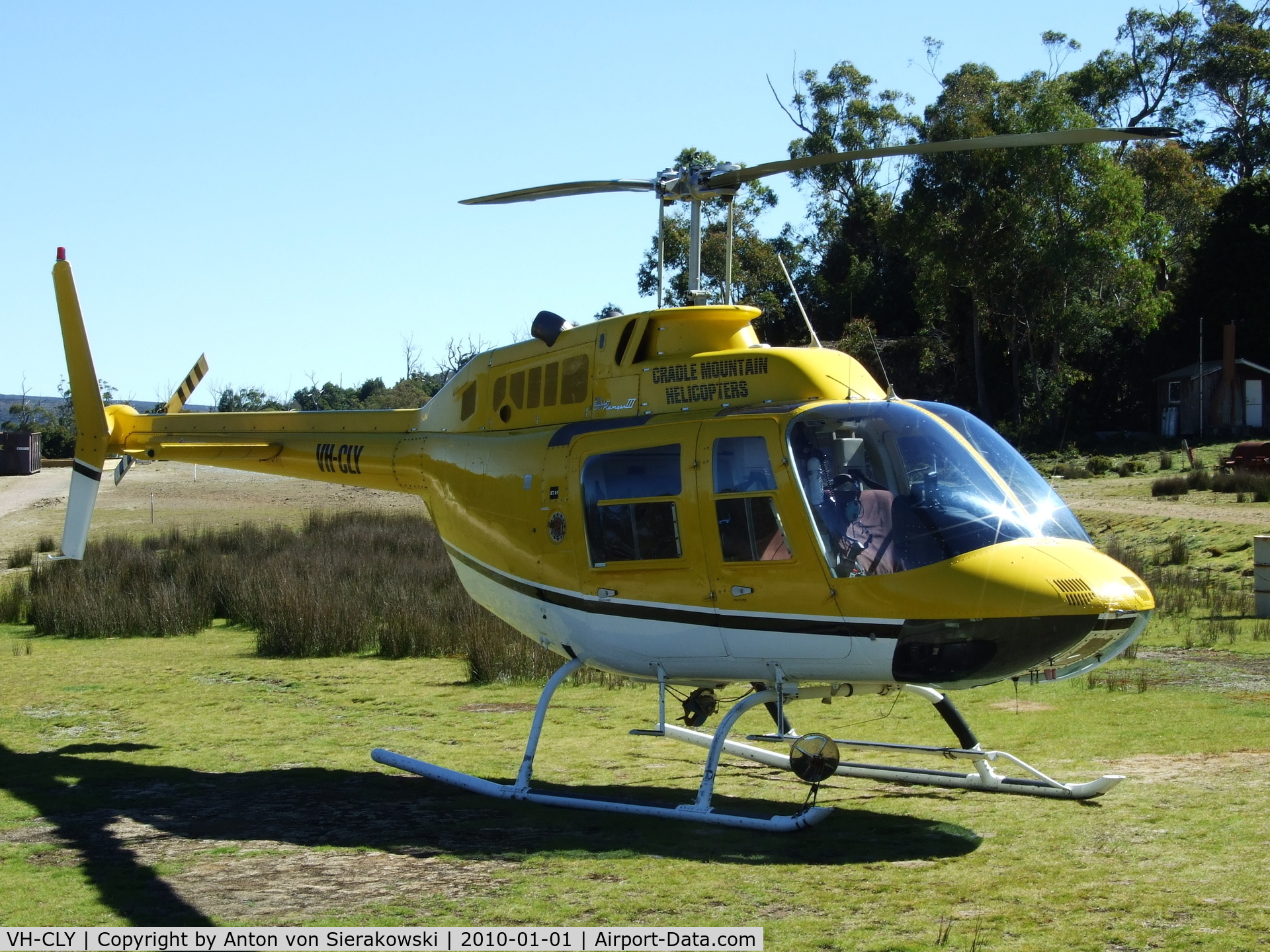 VH-CLY, 1995 Bell 206B-3 JetRanger III C/N 4364, At Cradle Mountain Heliport about 5NM North of Cradle Mountain