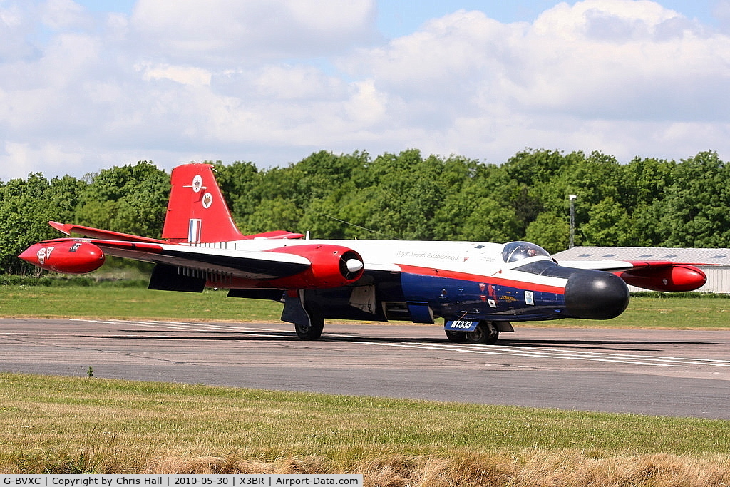 G-BVXC, 1956 English Electric Canberra B(I)8/B.6 Mod C/N EEP71470, backtracking up the runway after its fast taxy run