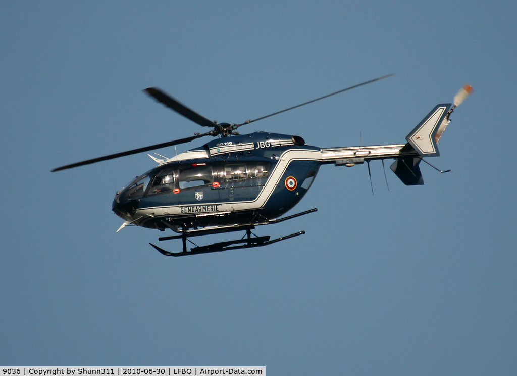 9036, Eurocopter-Kawasaki EC-145 (BK-117C-2) C/N 9036, Passing above the runway...