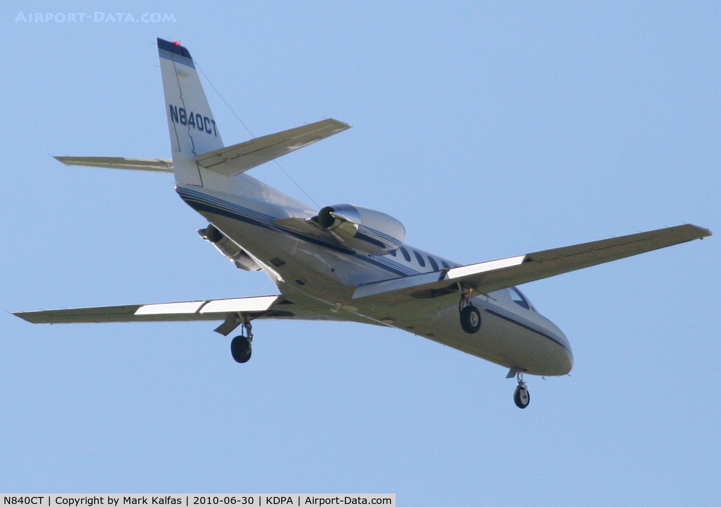 N840CT, 1993 Cessna 560 C/N 560-0236, EMERSON CLIMATE TECHNOLOGIES INC Cessna 560 Citation Ultra, N840CT on approach to RWY 2L KDPA.