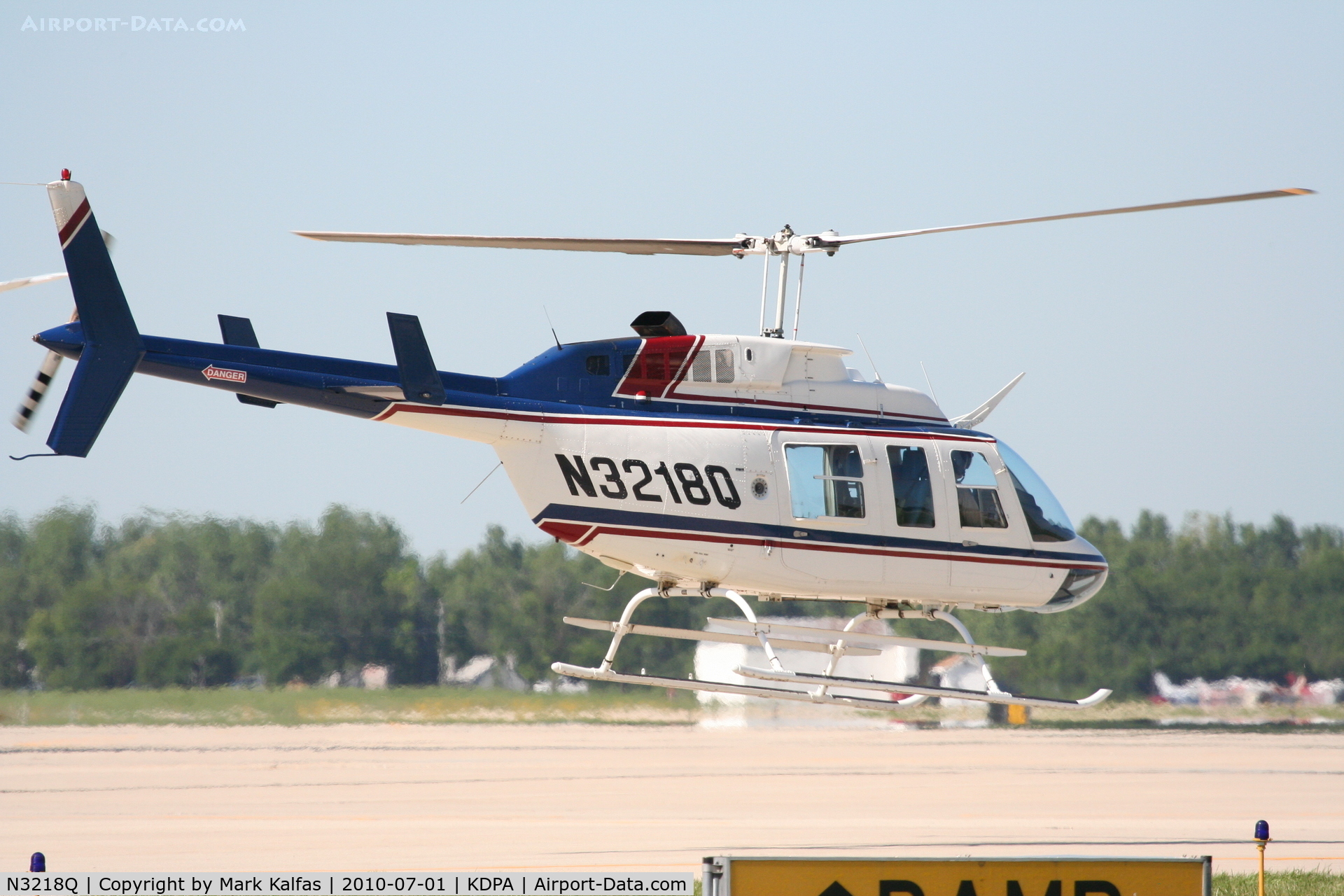 N3218Q, 1986 Bell 206L-3 LongRanger III C/N 51188, CLAYTON AIRCRAFT BELL 206L-3 LongRanger, N3218Q, taxiing out to depart KDPA.