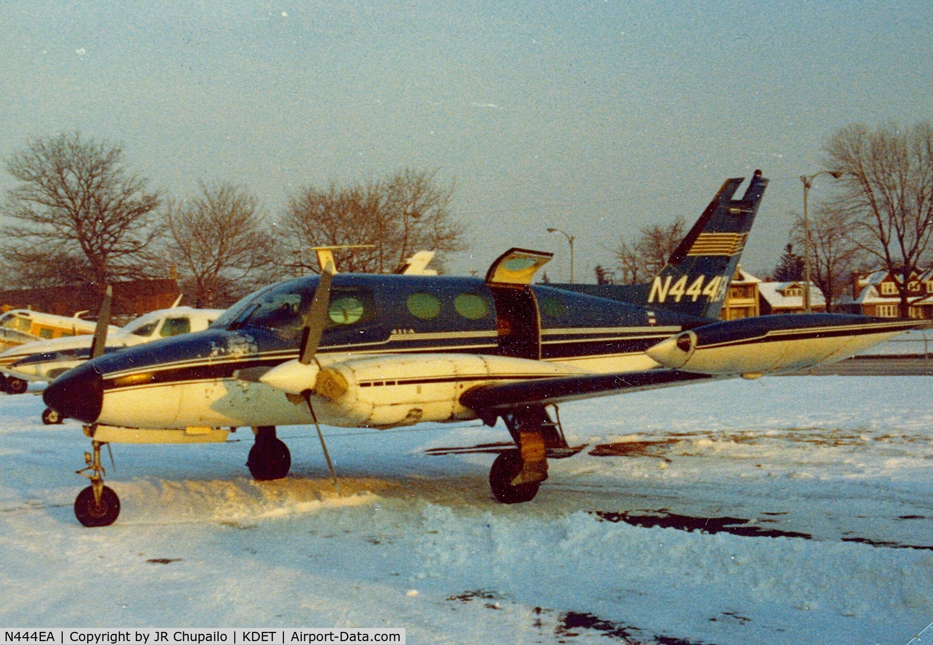 N444EA, Cessna 411A C/N 4110267, N444EA at Detroit City Airport 1981. (ex.N444BF)