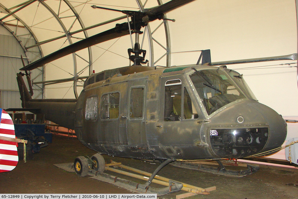 65-12849, 1965 Bell UH-1H Iroquois C/N 5186, Bell UH-1D Iroquois that served in Vietnam preserved at Alaska Aviation Heritage Museum at Lake Hood Anchorage