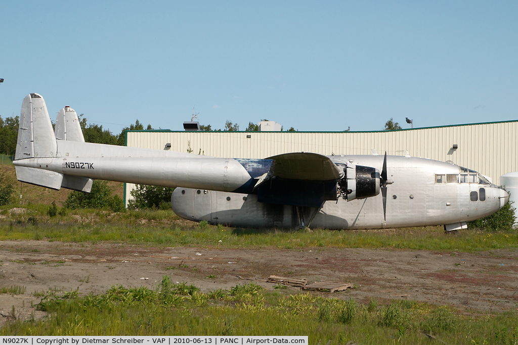 N9027K, 1953 Fairchild C-119G Flying Boxcar C/N 176, C119 stored at ANC