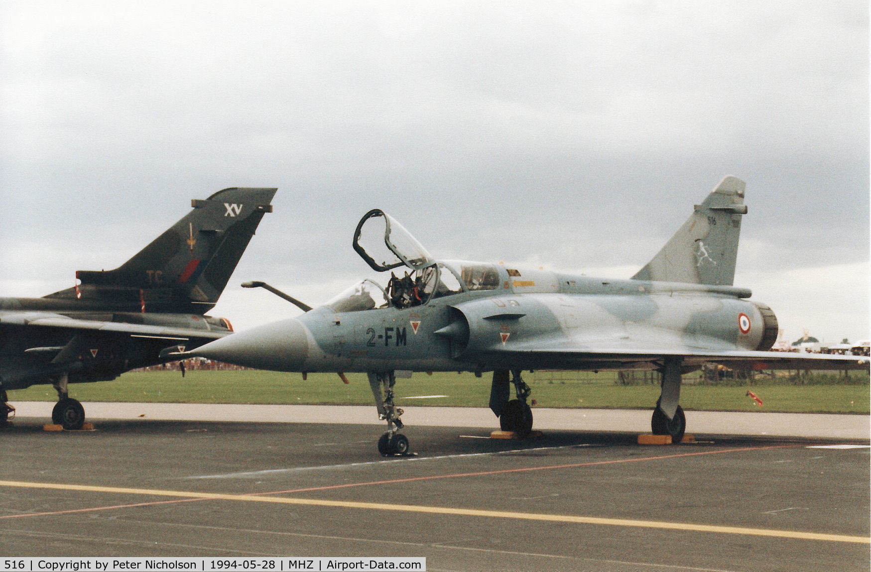 516, Dassault Mirage 2000B C/N 199, Mirage 2000B of EC 2/2 French Air Force on the flight-line at the 1994 Mildenhall Air Fete.