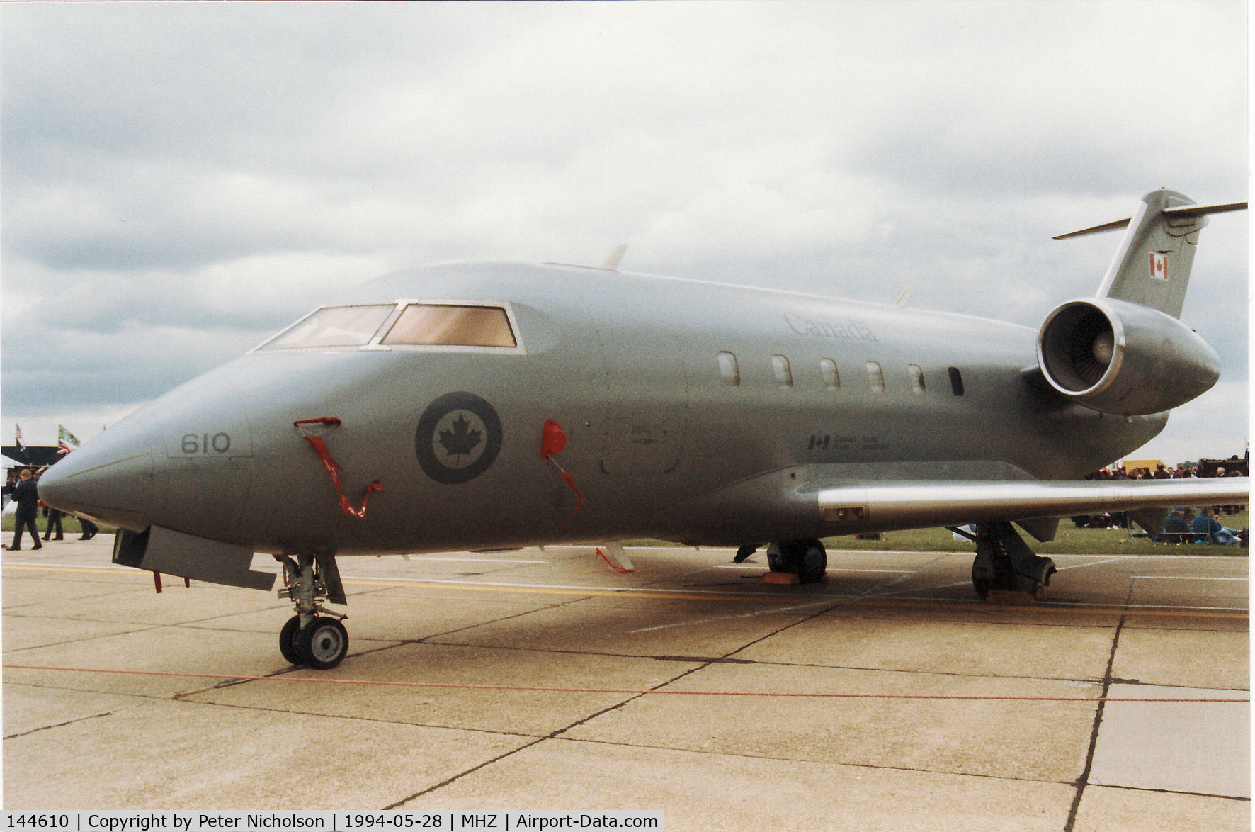 144610, 1981 Canadair CC-144A Challenger (600S/CL-600-1A11) C/N 1022, Another view of the 434 Squadron Canadian Armed Forces CC-144 Challenger on display at the 1994 Mildenhall Air Fete.