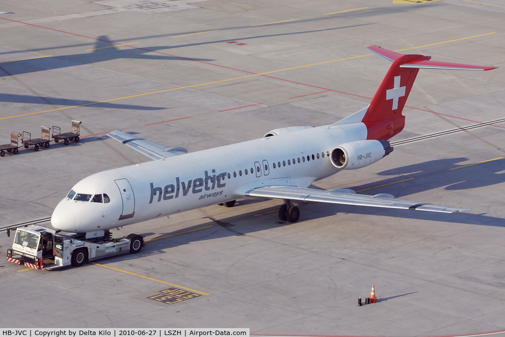 HB-JVC, 1994 Fokker 100 (F-28-0100) C/N 11501, OAW [2L] Helvetic