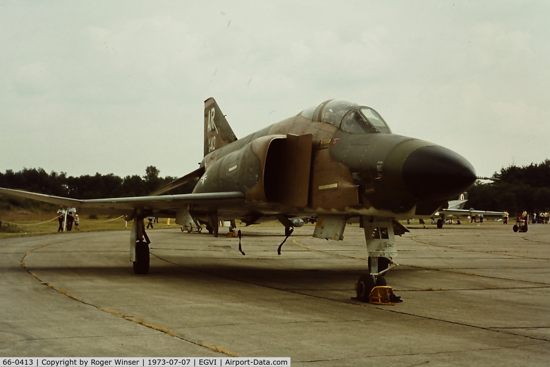 66-0413, 1966 McDonnell RF-4C Phantom II C/N 2078, Coded AR of 10TRW attending the IAT held at RAF Greenham Common, UK in 1973