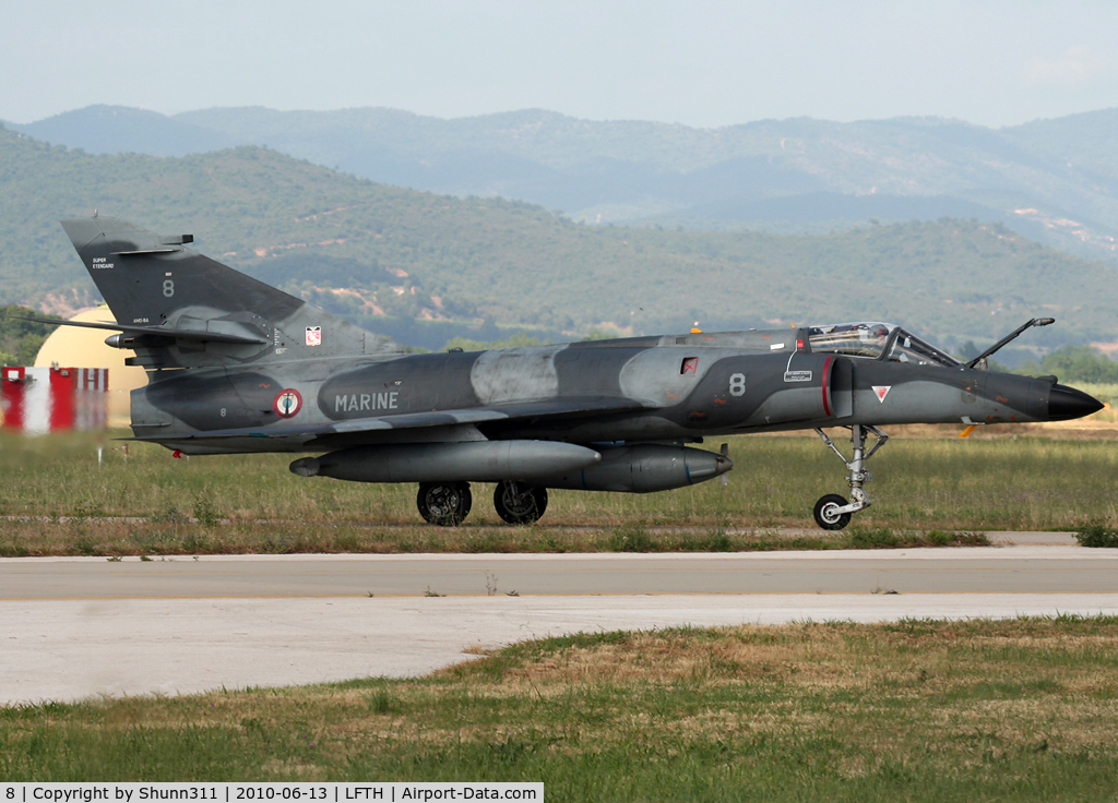 8, Dassault Super Etendard C/N 8, Come back from demo flight during LFTH Open Day 2010...