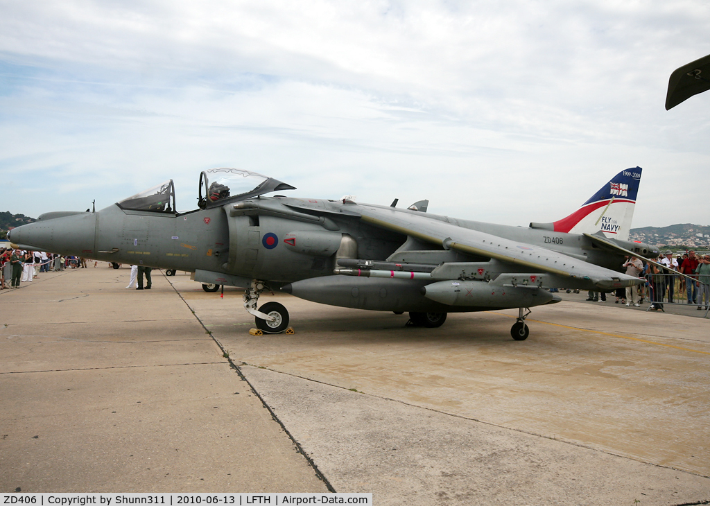 ZD406, 1989 British Aerospace Harrier GR.9 C/N P35, Static display during LFTH Open Day 2010... Special '100th anniversary' c/s...