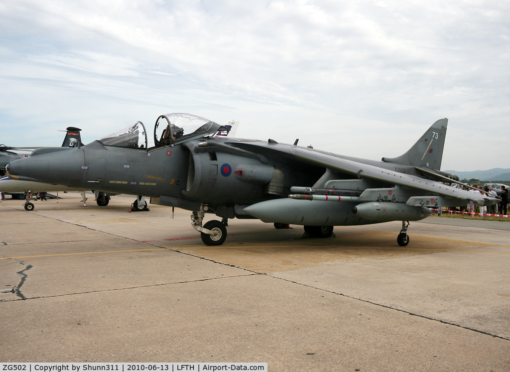 ZG502, 1990 British Aerospace Harrier GR.7 C/N P73, Static display during LFTH Open Day 2010...