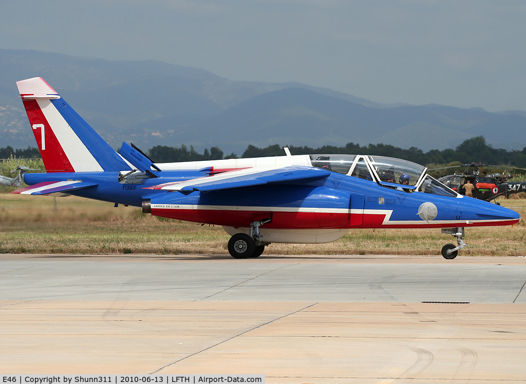 E46, Dassault-Dornier Alpha Jet E C/N E46, Coming back from show during LFTH Open Day 2010...