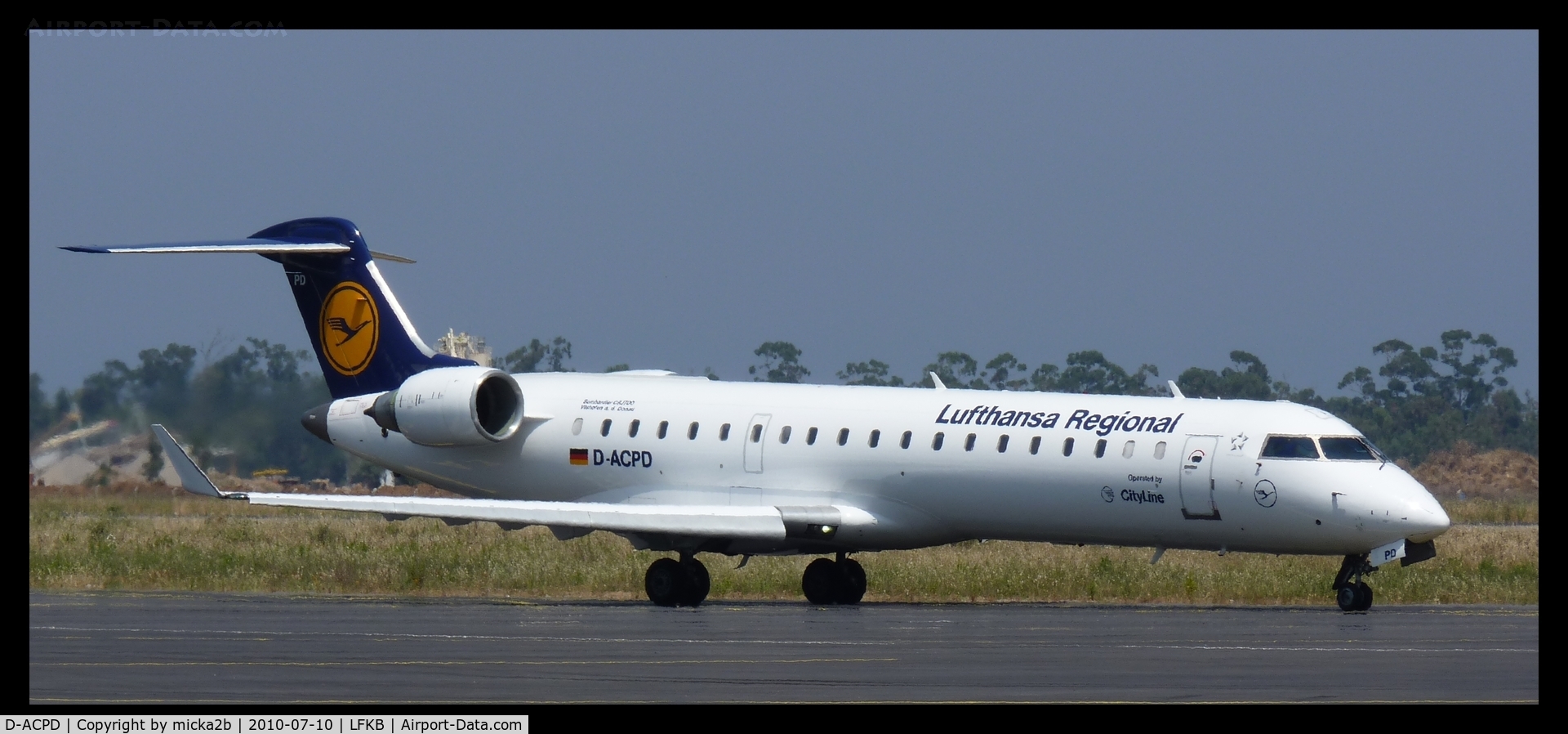 D-ACPD, 2001 Canadair CRJ-701ER (CL-600-2C10) Regional Jet C/N 10015, Departure to 34 for Take Off.