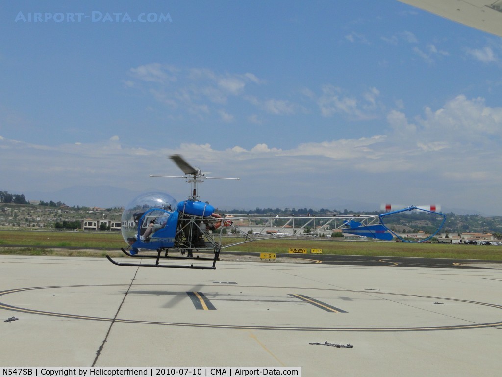 N547SB, 1954 Bell 47G C/N 5, Hovering waiting permission to air taxi for take off