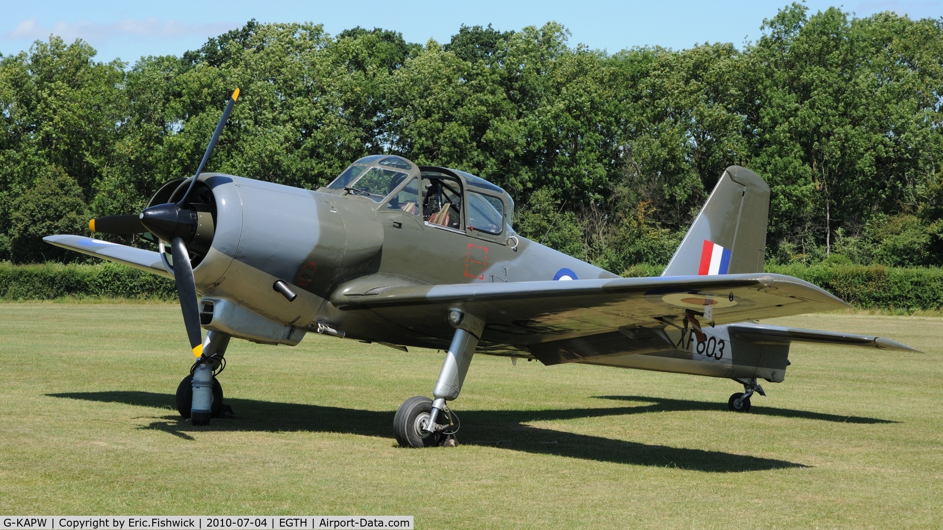 G-KAPW, 1955 Percival P-56 Provost T.1 C/N PAC/56/311, 3. XF603 at Shuttleworth American Air Display 4th. July 2010