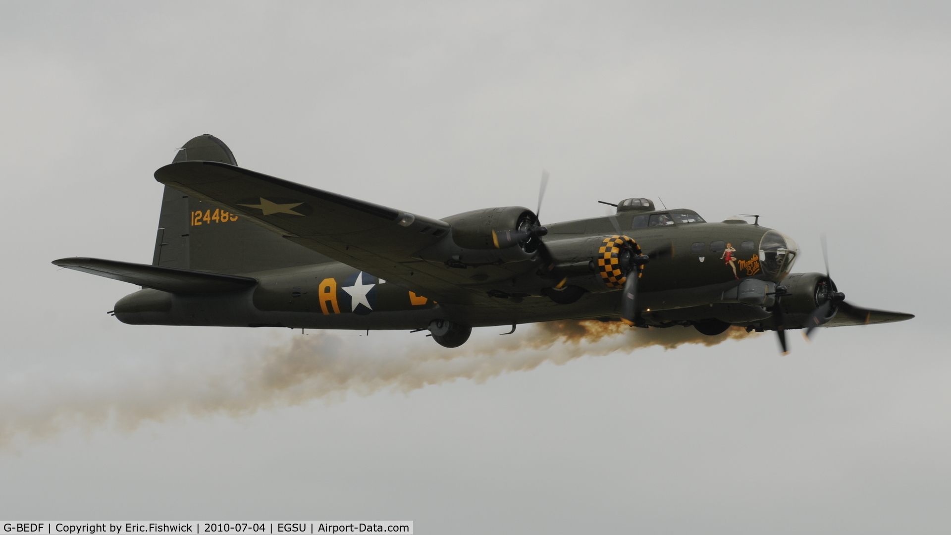 G-BEDF, 1944 Boeing B-17G Flying Fortress C/N 8693, SALLY B at the Shuttleworth Military Pagent air Display July 2010