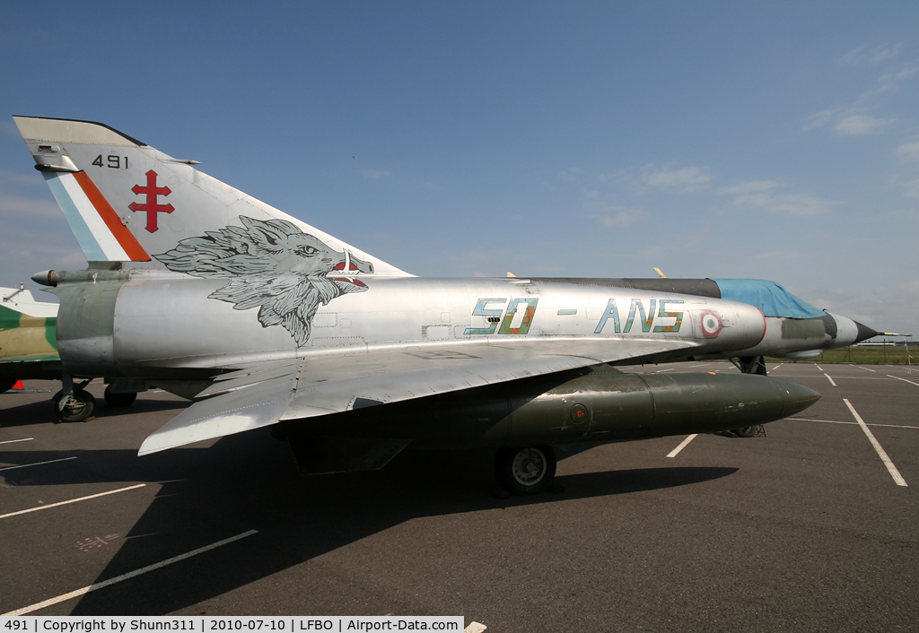 491, Dassault Mirage IIIE C/N 491, Preserved inside Old Wings Association... Special 50th anniversary c/s...