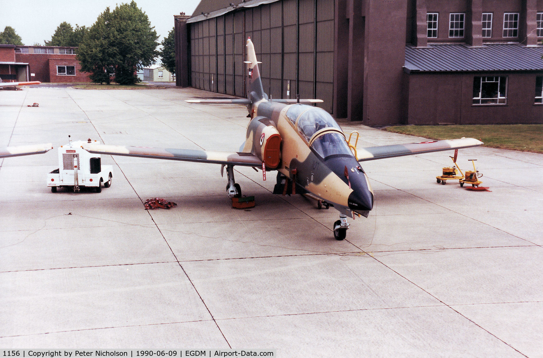 1156, CASA C-101CC Aviojet C/N CC04-14-126, CASA C-101C Aviojet of 11 Squadron Royal Jordanian Air Force alongside 1155, callsign Cylon Section, on the flight-line at the 1990 Boscombe Down Battle of Britain 50th Anniversary Airshow.