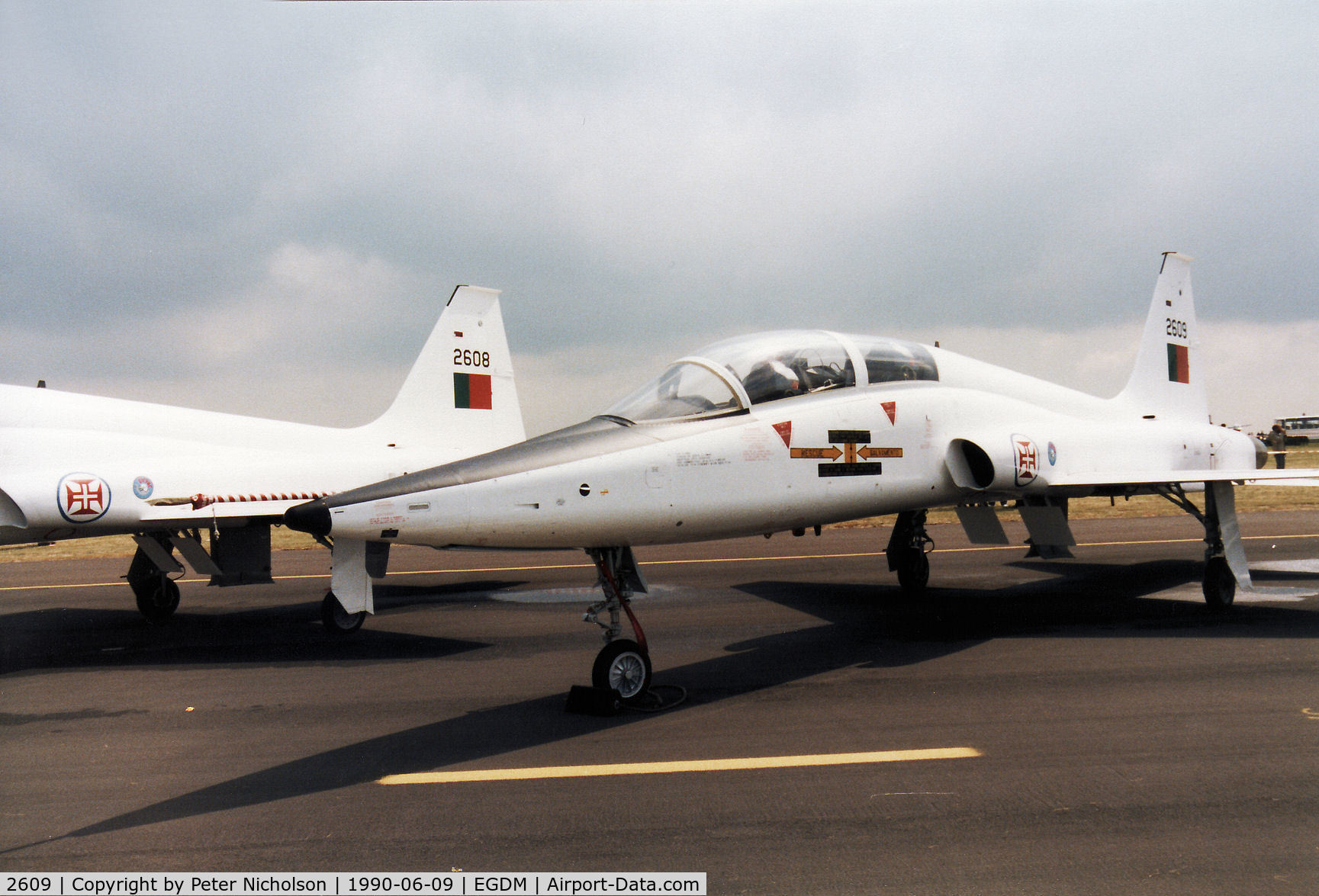 2609, 1961 Northrop T-38A Talon C/N N.5206, T-38A Talon of 102 Esquadron Portuguese Air Force on display at the 1990 Boscombe Down Battle of Britain 50th Anniversary Airshow.