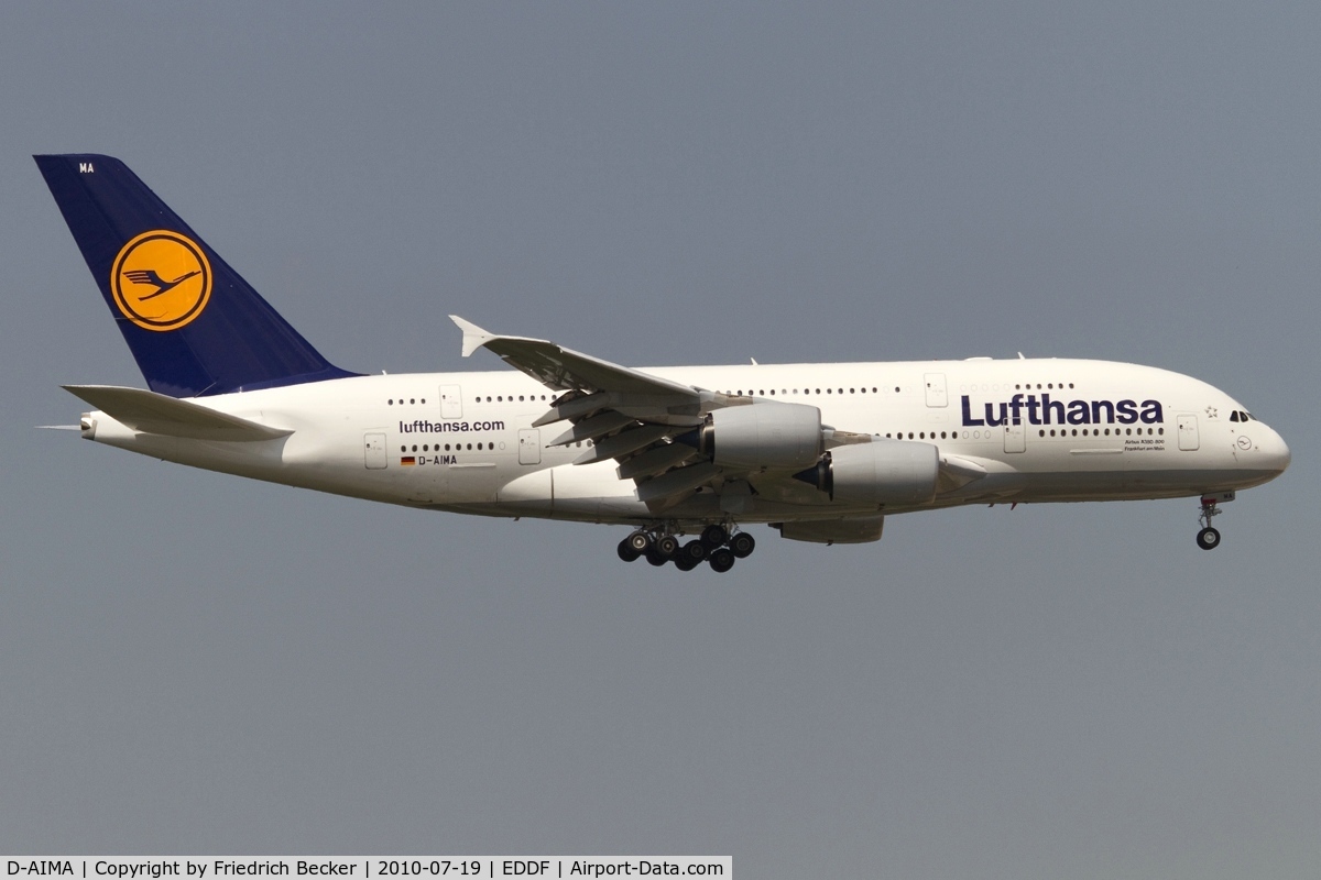 D-AIMA, 2010 Airbus A380-841 C/N 038, short finla RW07L