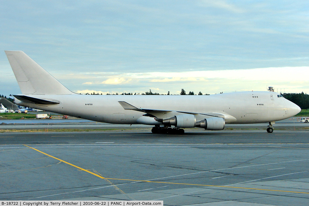 B-18722, 2006 Boeing 747-409F/SCD C/N 34265, China Airlines Cargo all white 2006 Boeing 747-409F(SCD), c/n: 34265 at Anchorage