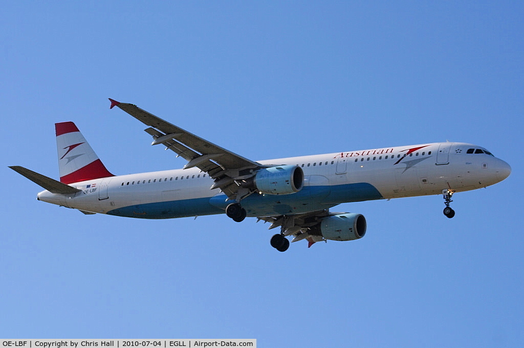 OE-LBF, 2001 Airbus A321-211 C/N 1458, Austrian Airlines