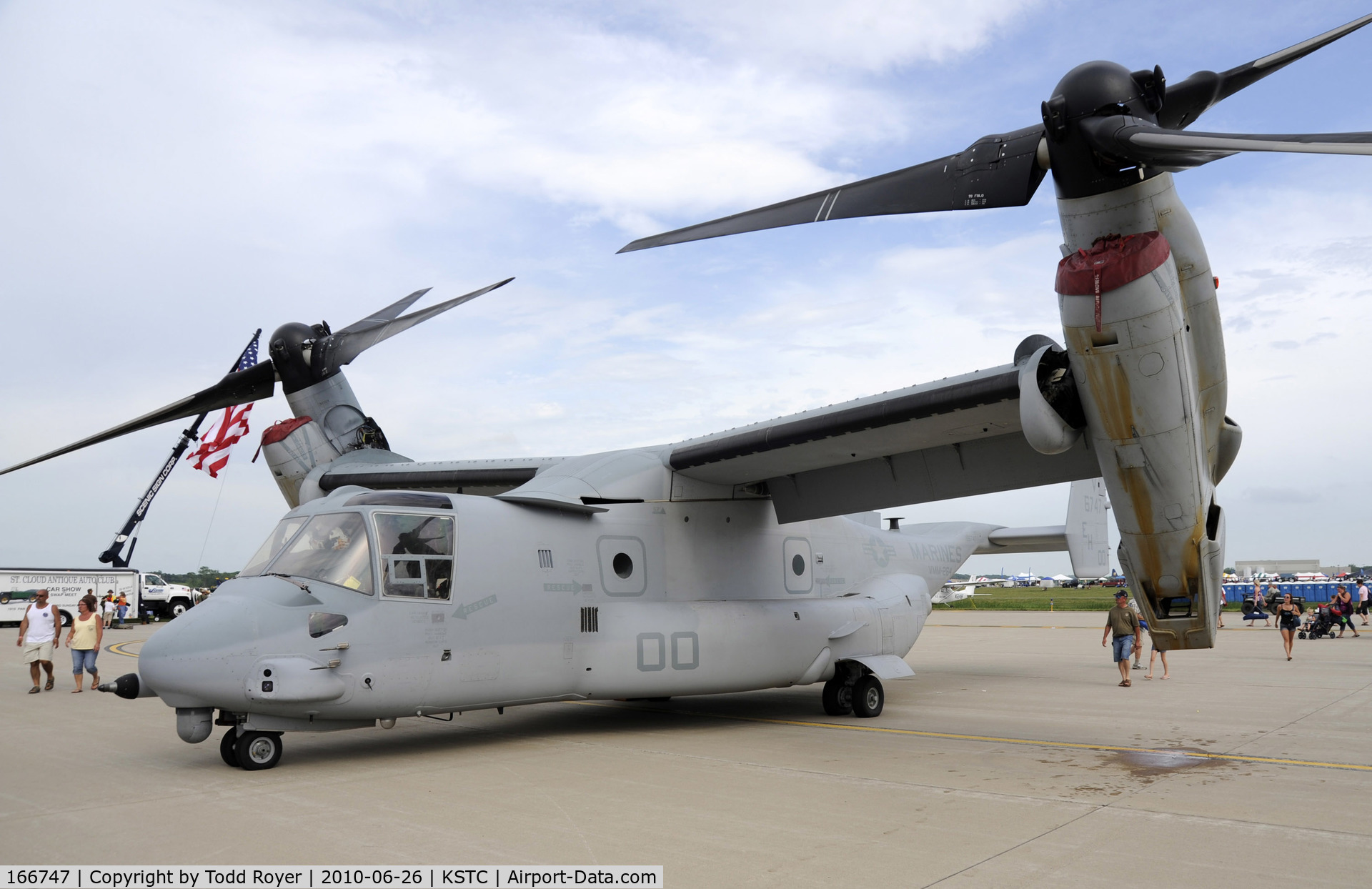 166747, Bell-Boeing MV-22B Osprey C/N D0110, on display at the 2010 Great Minnesota Air Show