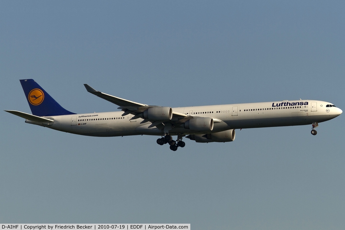 D-AIHF, 2003 Airbus A340-642 C/N 543, on final RW07L