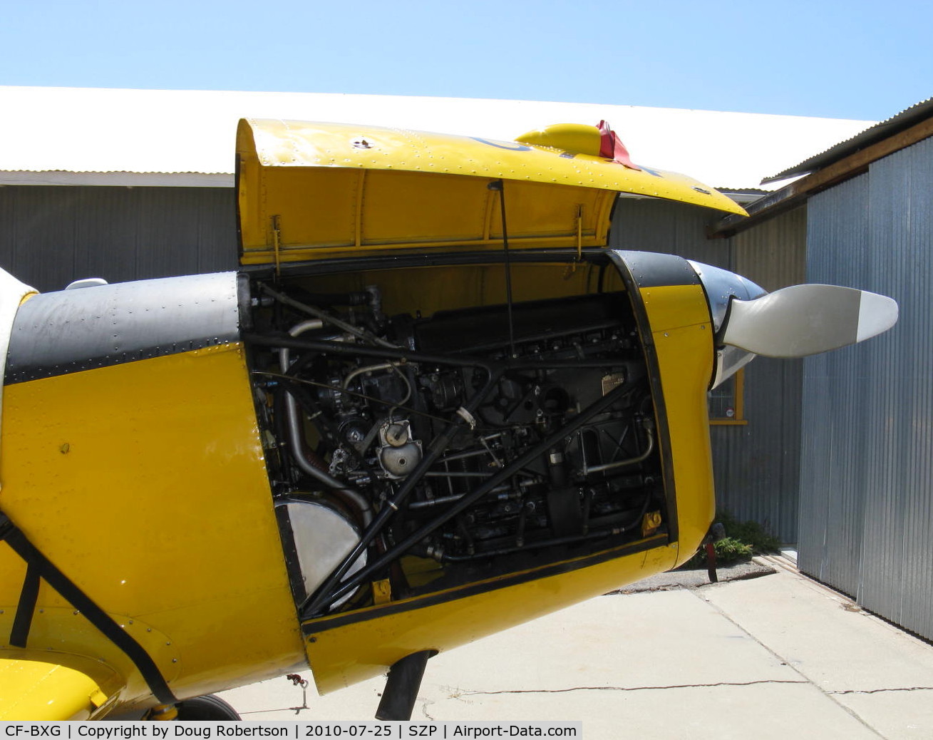 CF-BXG, 1956 De Havilland Canada DHC-1B-2-S5 Chipmunk Mk2 C/N 212-250, 1956 DeHavilland DHC-1B-2-S5 CHIPMUNK, DH Gipsy Major 10 Mk 2 145 Hp inverted in-line, maintenance