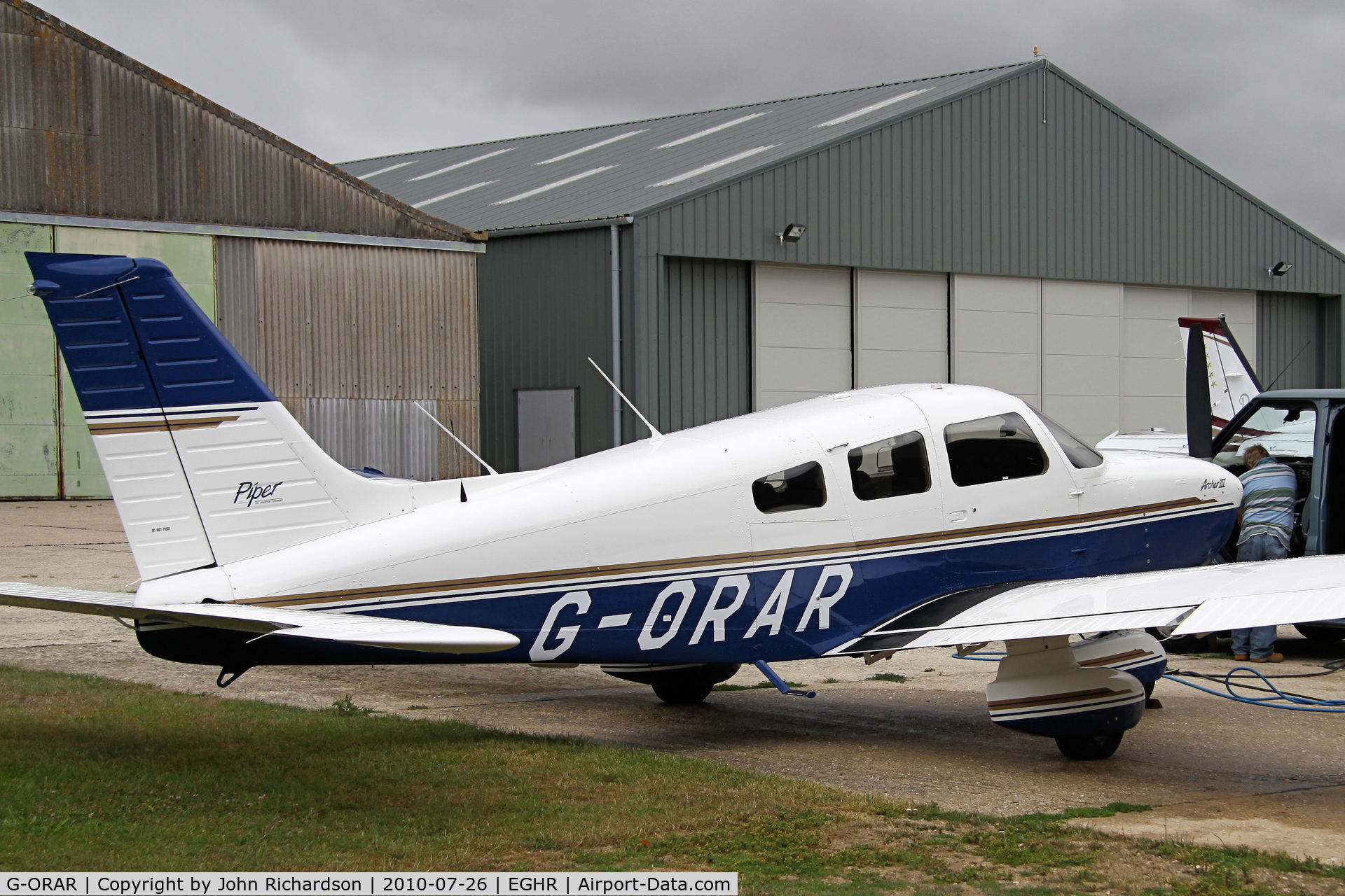 G-ORAR, 1995 Piper PA-28-181 Cherokee Archer III C/N 2890224, Parked outside Maintenance