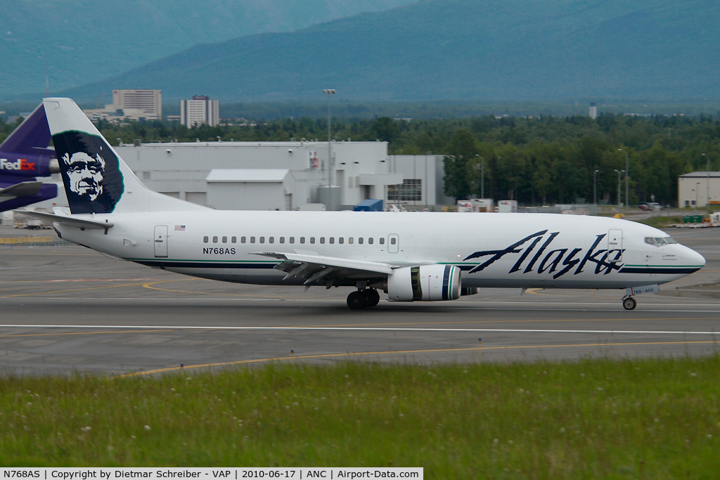 N768AS, 1992 Boeing 737-490 C/N 27082, Alaska Airlines 737-400