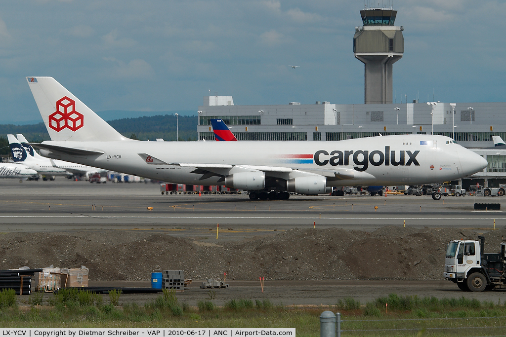 LX-YCV, 2008 Boeing 747-4R7F/SCD C/N 35805/1407, Cargolux Boeing 747-400