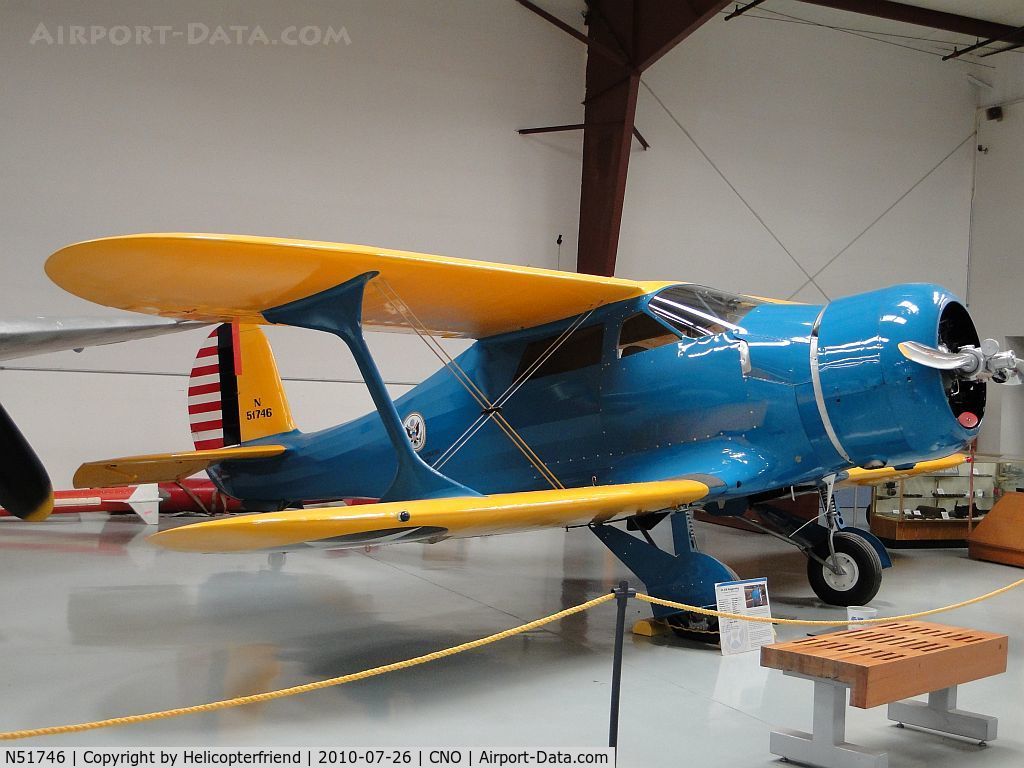 N51746, 1943 Beech D17S Staggerwing C/N 4890, On display at Yank's Air Museum, Chino, Ca