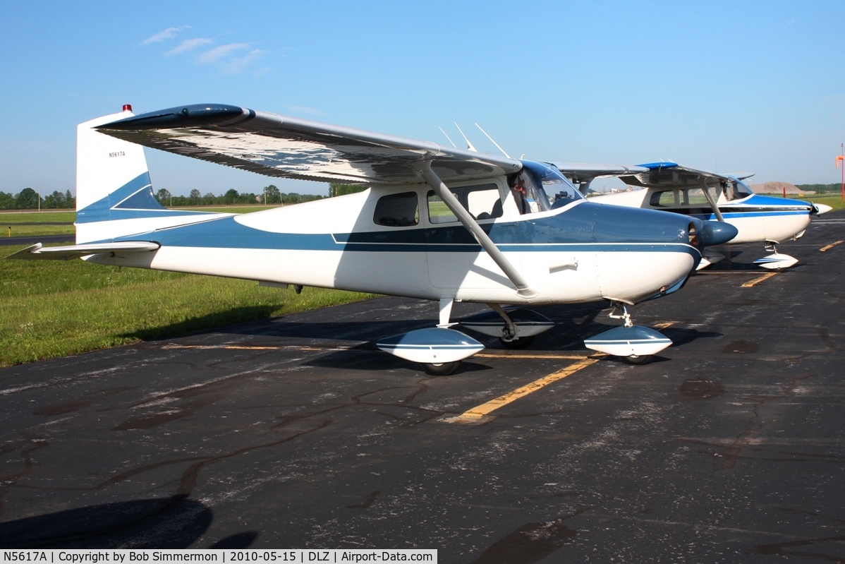 N5617A, 1956 Cessna 172 C/N 28217, On the ramp at Delaware, Ohio during the EAA fly-in breakfast.