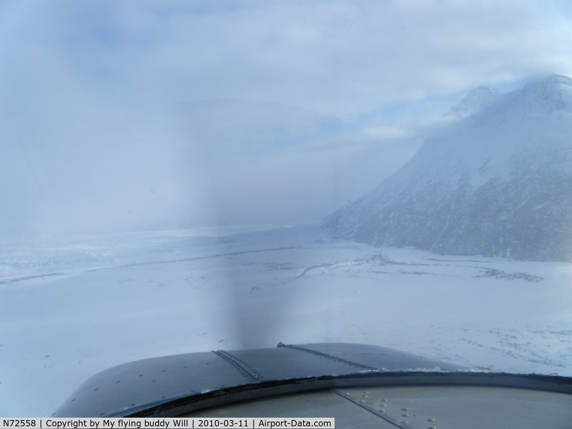 N72558, 1946 Cessna 140 C/N 9728, This picture is of me in Lake George Pass Alaska pretty close to the Knik Glacier
