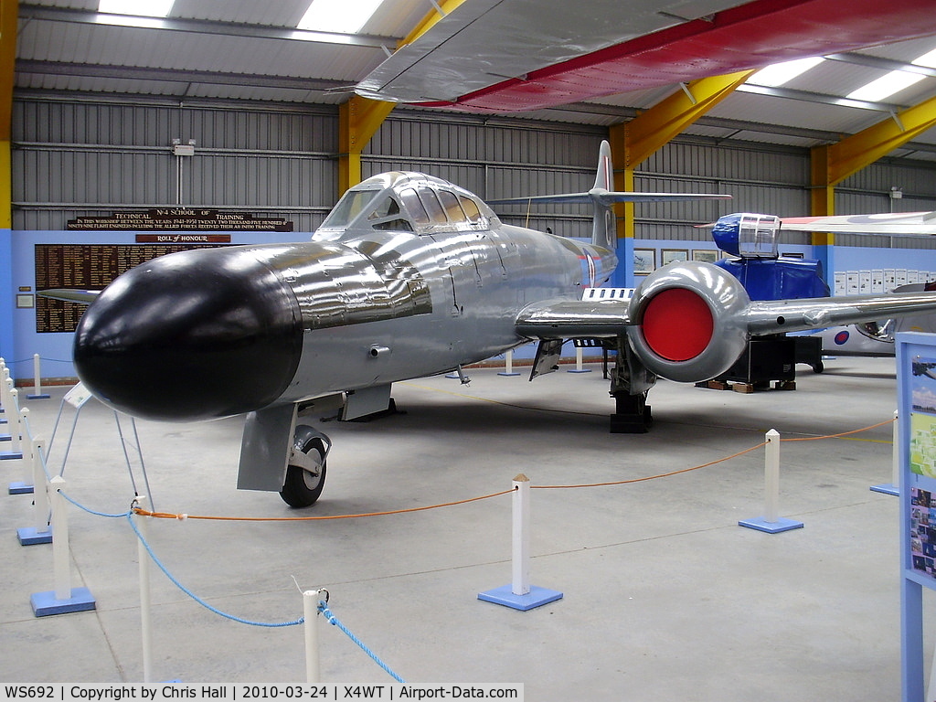 WS692, Gloster Meteor NF.12 C/N Not found WS692, at the Newark Air Museum