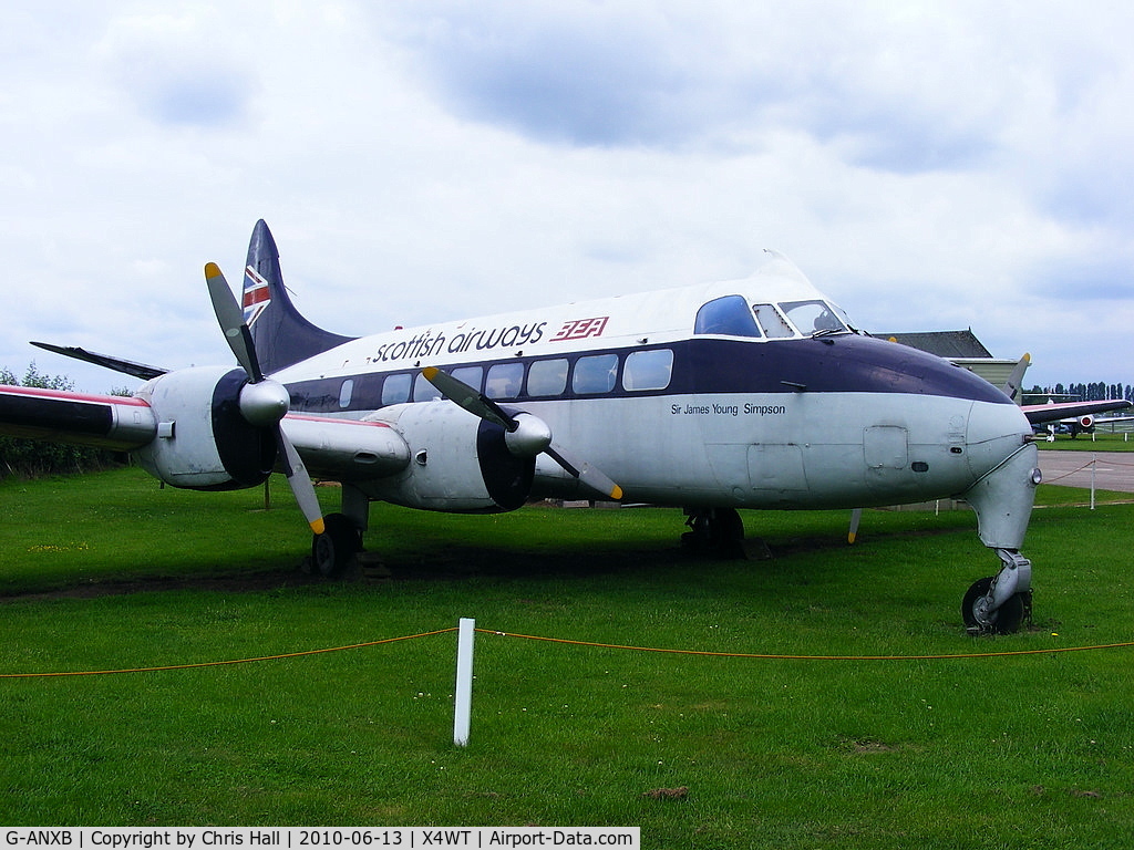 G-ANXB, De Havilland DH-114 Heron1B C/N 14048, at the Newark Air Museum