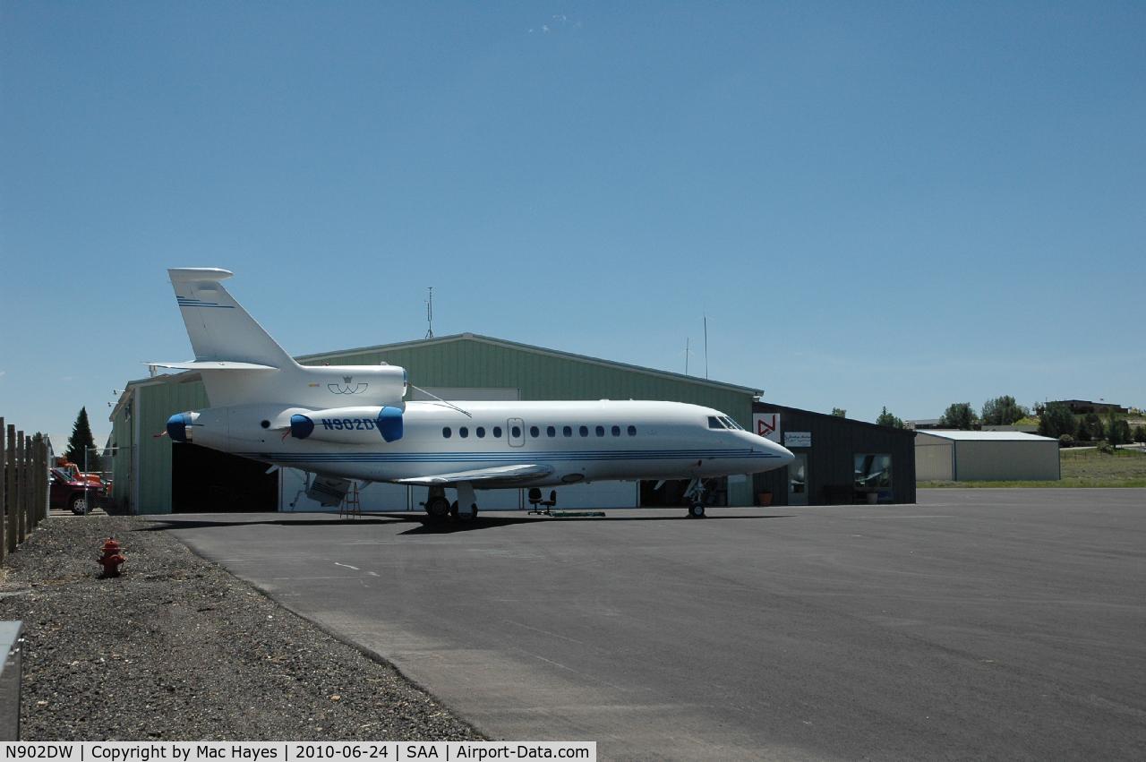 N902DW, 1999 Dassault Falcon 900 C/N 179, On the ramp at Saratoga, WY, Shively Field.