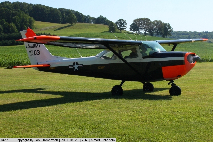 N64408, 1966 Cessna R172E C/N R1720104, Arriving at Beach City, Ohio during the Father's Day fly-in.