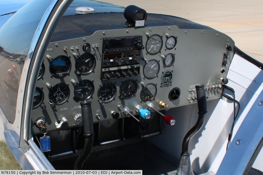 N78150, 1946 Globe GC-1B Swift C/N 2150, Cockpit view at Bellefontaine, Ohio during the 2010 air show.