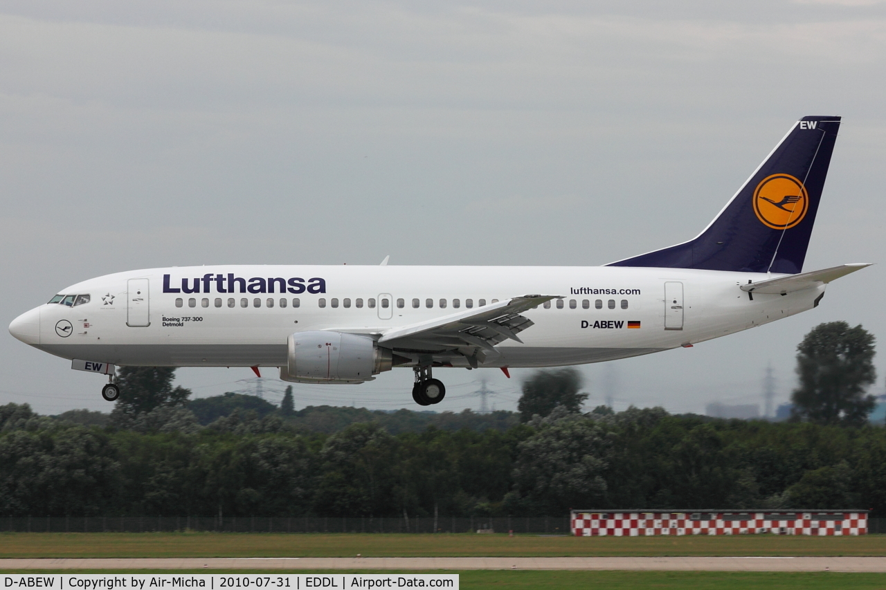 D-ABEW, 1995 Boeing 737-330 C/N 27905, Lufthansa, Boeing 737-330, CN: 27905/2705, Aircraft Name: Detmold