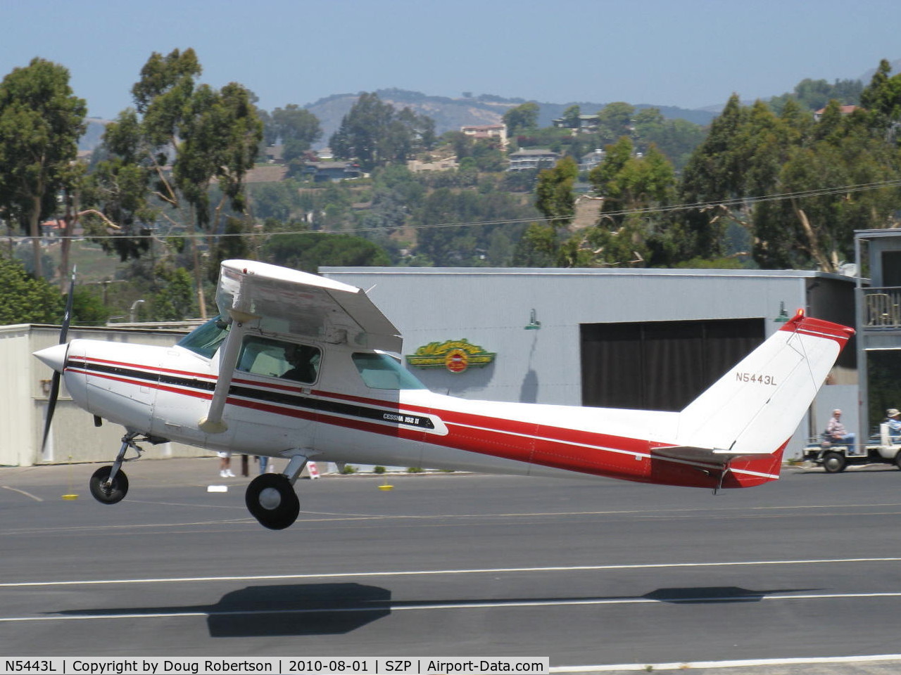 N5443L, 1980 Cessna 152 C/N 15284315, 1980 Cessna 152 II, Lycoming O-235 110 Hp, takeoff climb Rwy 22