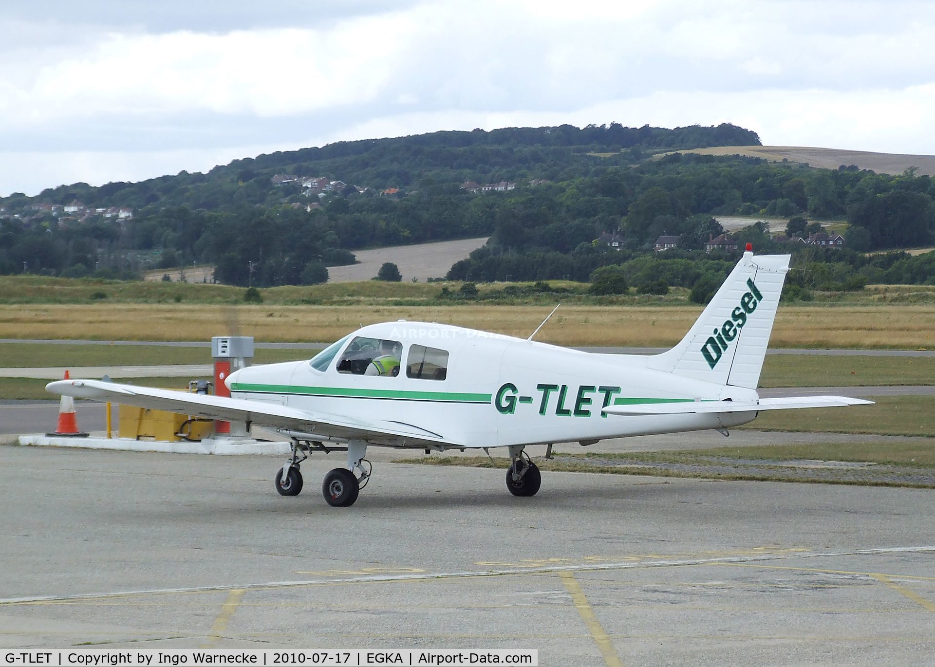 G-TLET, 1989 Piper PA-28-161 Cadet C/N 2841259, Piper PA-28-161 with Thielert Diesel engine at Shoreham airport