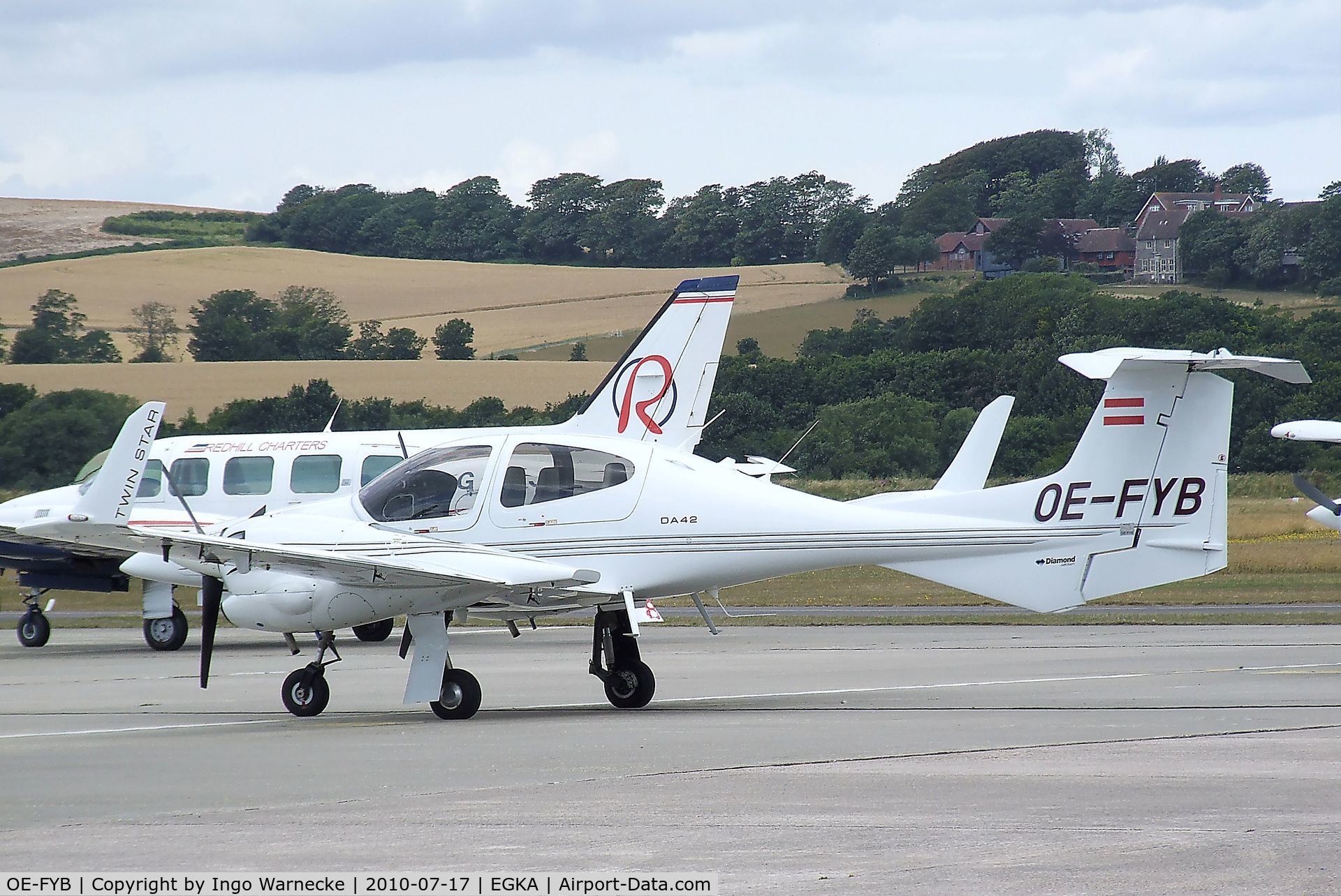 OE-FYB, Diamond DA-42 Twin Star C/N 42.365, Diamond DA-42 Twin Star at Shoreham airport