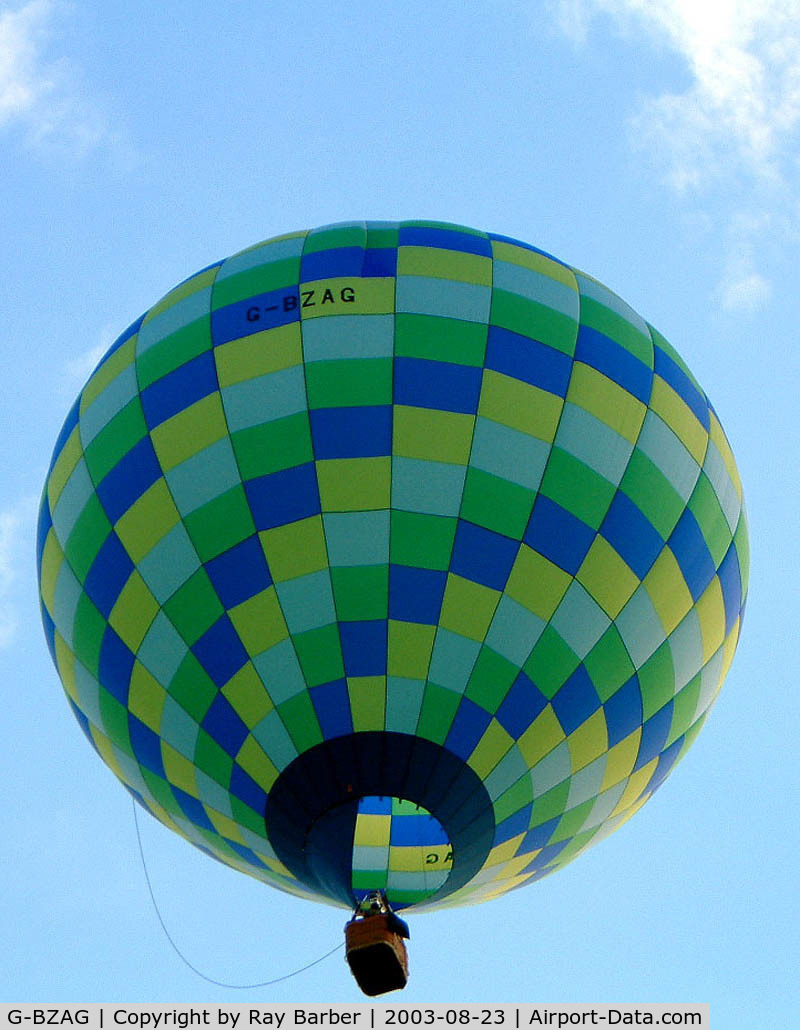 G-BZAG, 2000 Lindstrand Balloons LBL 105A C/N 542, Lindstrand LBL-105A HAFB [542] Loseley Park Guilford~UK 23/08/2003.