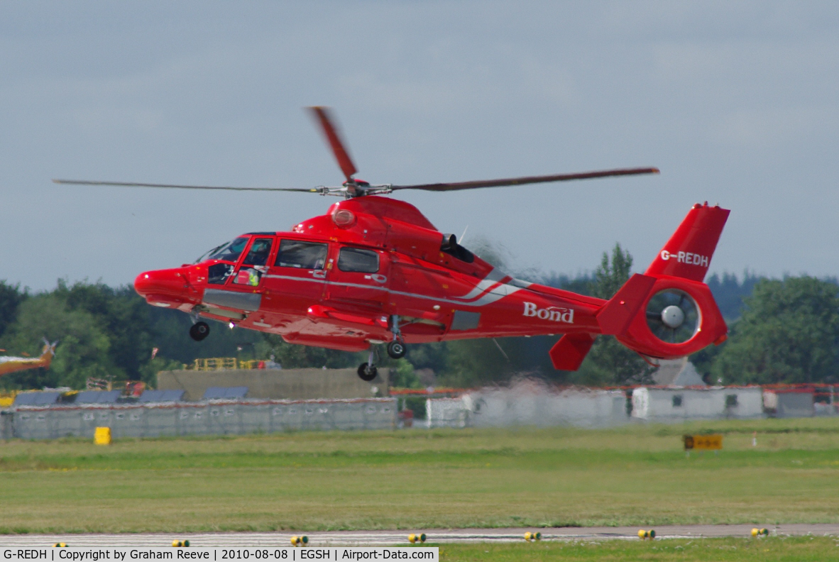 G-REDH, 2010 Eurocopter AS-365N-3 Dauphin 2 C/N 6911, Landing at Norwich.