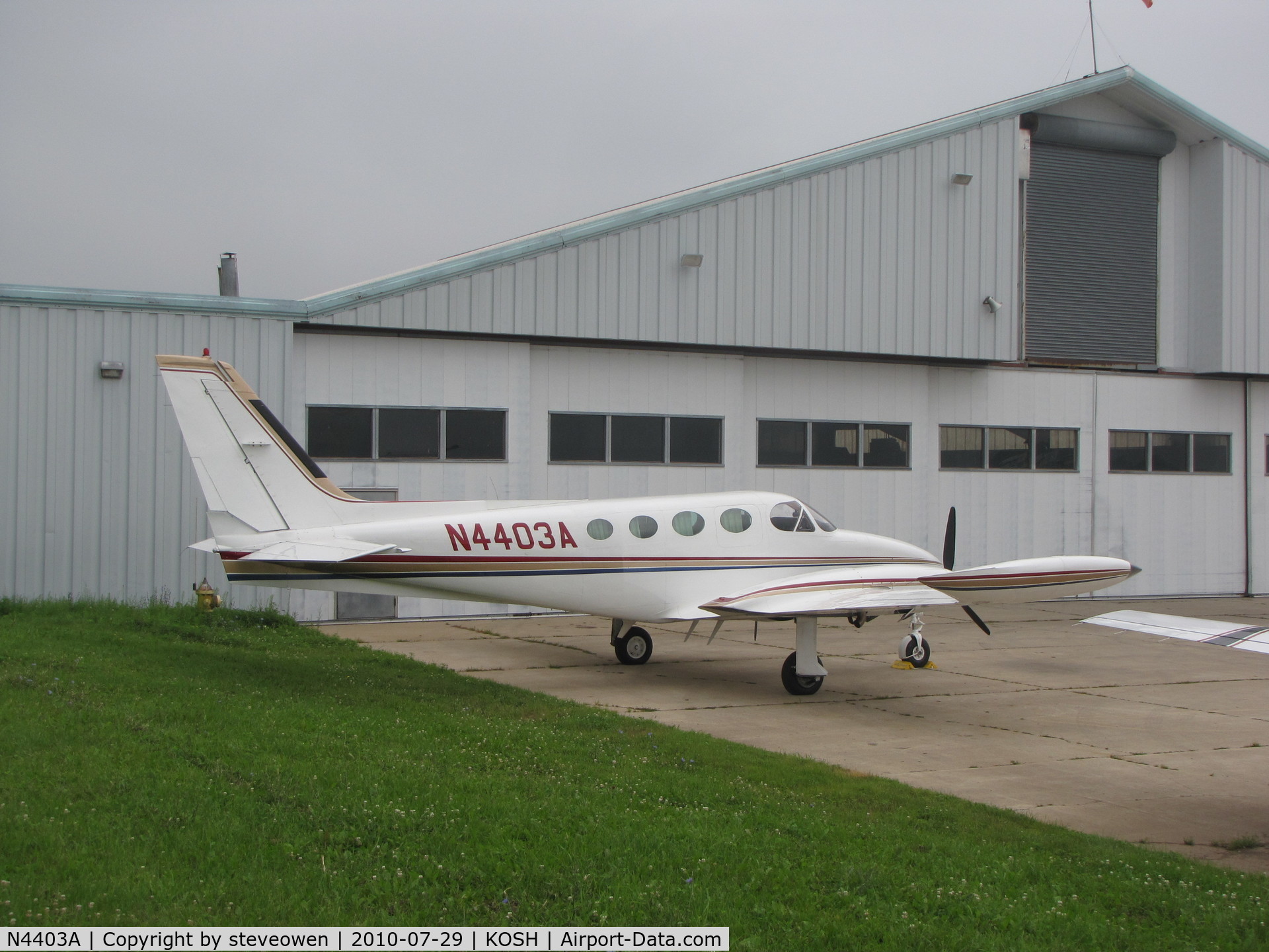 N4403A, 1980 Cessna 340A C/N 340A1014, At Basler's hangar during EAA2010