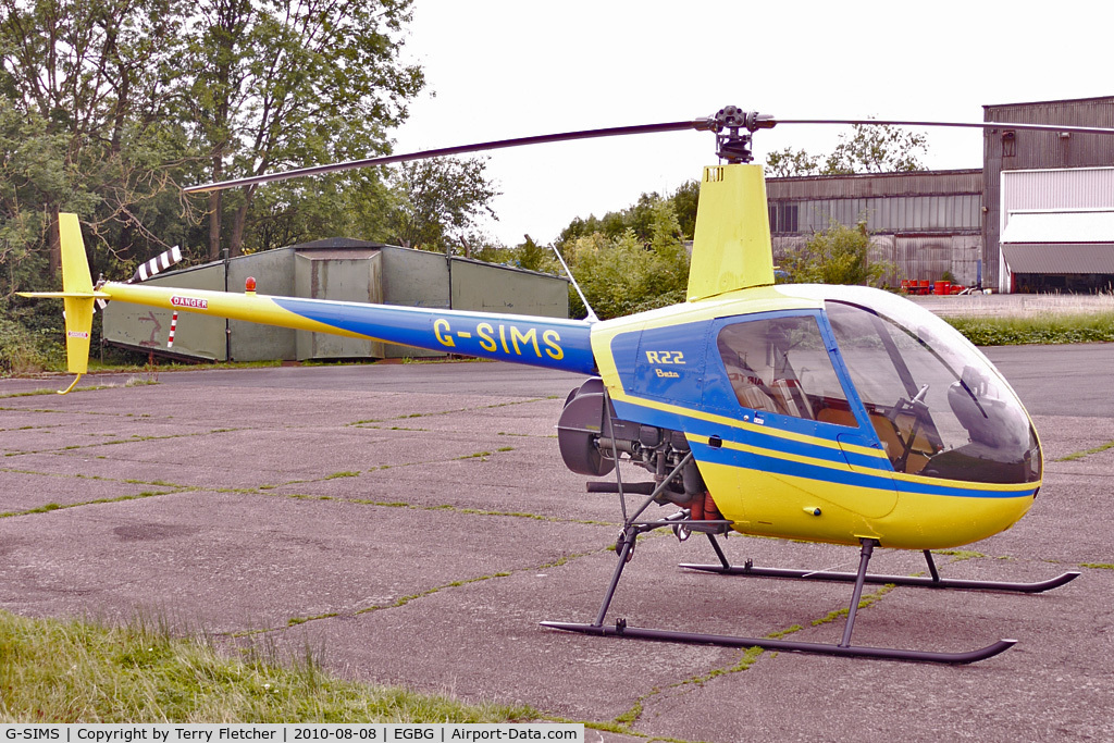 G-SIMS, 1990 Robinson R22 Beta C/N 1596, 1990 Robinson Helicopter Co Inc ROBINSON R22 BETA, c/n: 1596 at Leicester