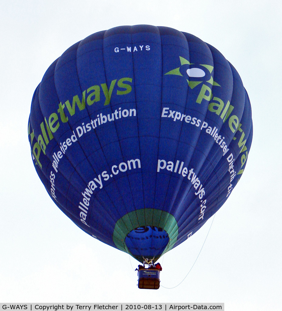 G-WAYS, 2010 Lindstrand LBL 105A C/N 1307, LINDSTRAND HOT AIR BALLOONS LTD 
Type: LBL 105A 
Serial No.: 1307 
at 2010 Bristol Balloon Fiesta