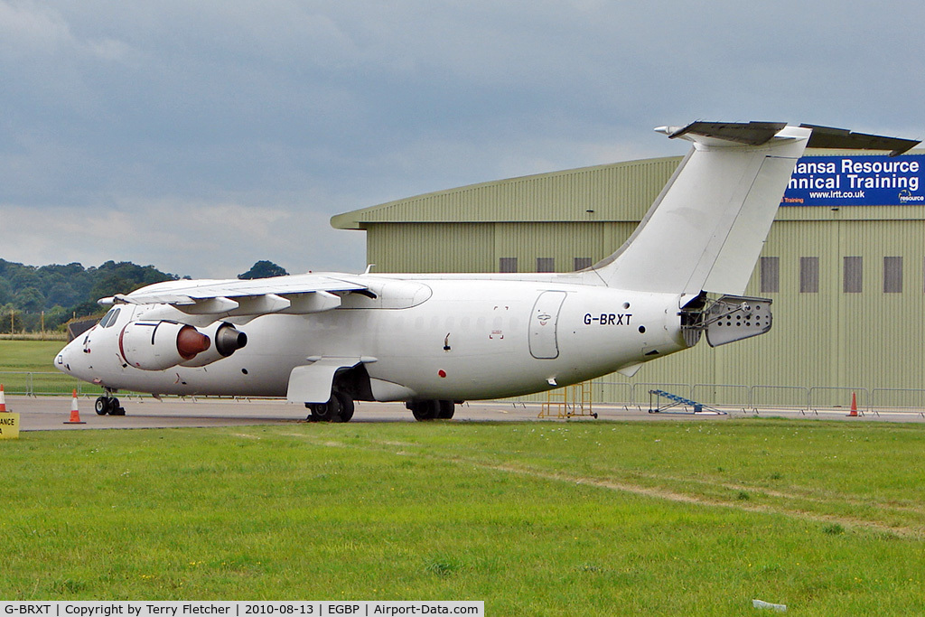 G-BRXT, 1988 British Aerospace BAe.146-200 C/N E2115, 1988 British Aerospace Plc BAE.146-200, c/n: E2115 stored at Kemble